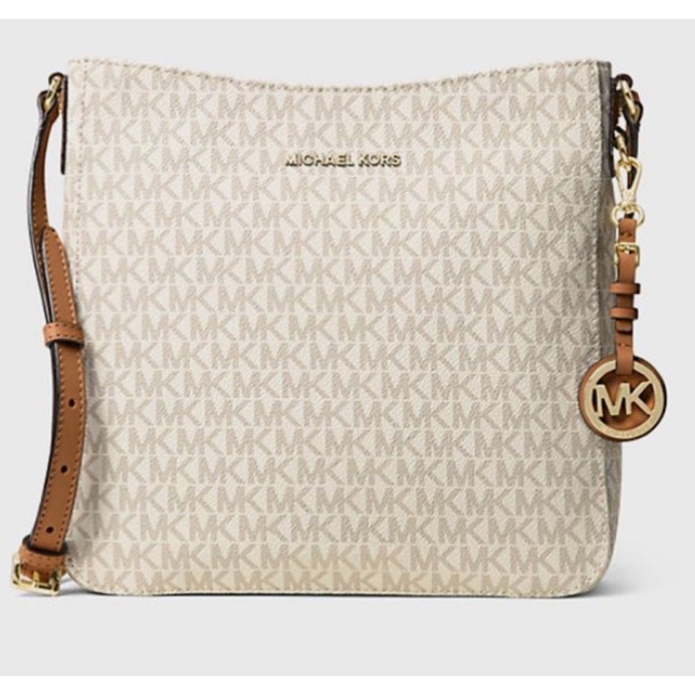 MICHAEL KORS Jet Set Travel Large Logo Messenger, Vanilla 30H6GTVM3V-150